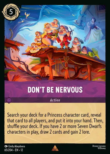 Don't Be Nervous, Disney Lorcana card CH12-065 — Wilds Unknown set