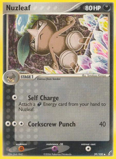 Nuzleaf, Pokémon card CG 39 — Crystal Guardians set