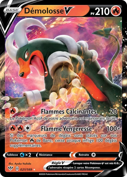 Démolosse V, carte Pokémon DAA 21 — extension Ténèbres Embrasées