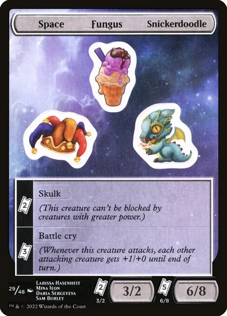 Space Fungus Snickerdoodle, carte Magic SUNF 29 — extension Unfinity Sticker Sheets