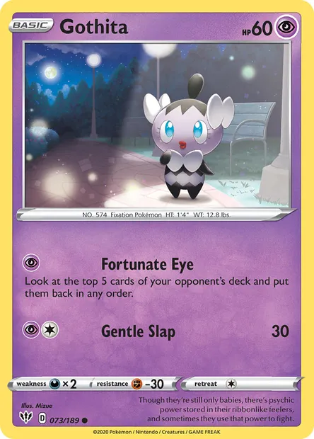 Gothita, Pokémon card DAA 73 — Darkness Ablaze set