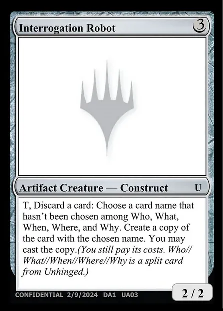 Interrogation Robot, Magic card UNK UA03c — Unknown Event set