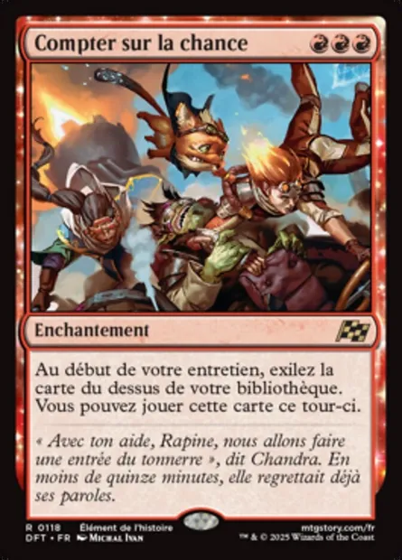 Compter sur la chance, carte Magic DFT 118 — extension Aetherdrift