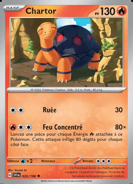 Chartor, carte Pokémon SVI 035 — extension Écarlate et Violet
