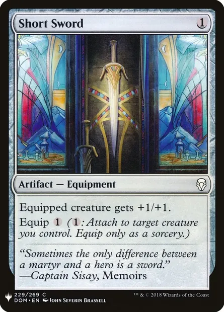 Épée courte, carte Magic PLST DOM-229 — extension The List