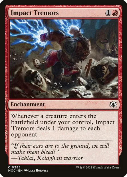 Impact Tremors, Magic card MOC 285 — March of the Machine Commander set