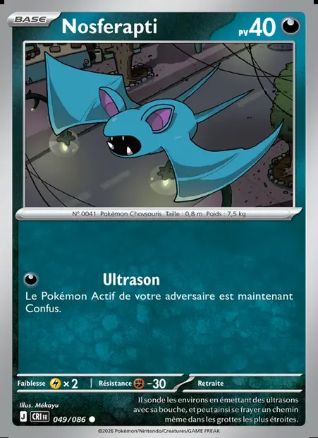 Nosferapti, carte Pokémon CRI 049 — extension Chaos Ascendant