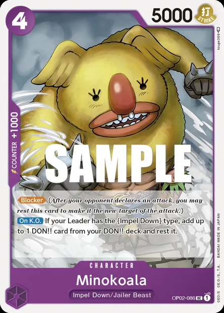 Minokoala, carte One Piece OP02-086 — extension PARAMOUNT WAR
