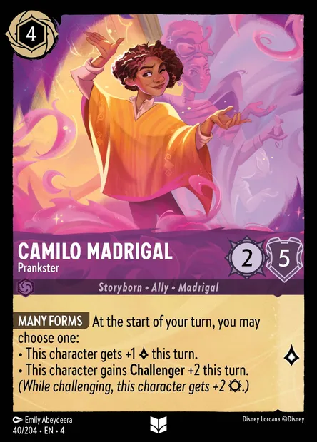 Camilo Madrigal - Prankster, Disney Lorcana card CH4-040 — Ursula's Return set