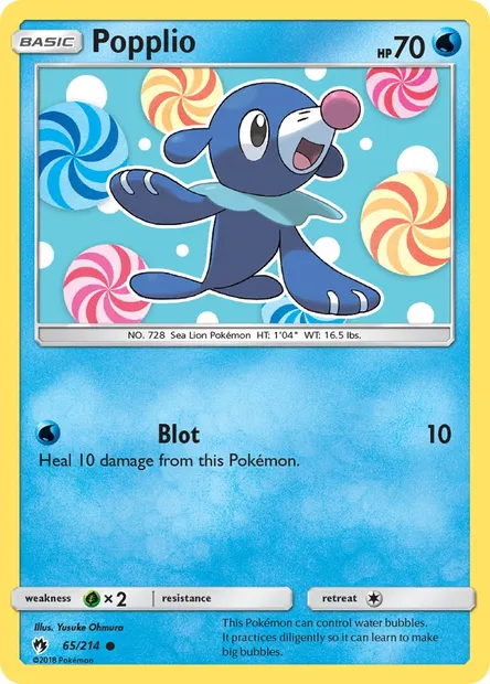 Popplio, Pokémon card LOT 65 — Lost Thunder set