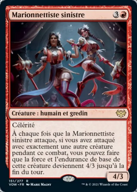 Marionnettiste sinistre, carte Magic VOW 151 — extension Innistrad : noce écarlate