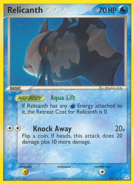Relicanth, Pokémon card HP 30 — Holon Phantoms set