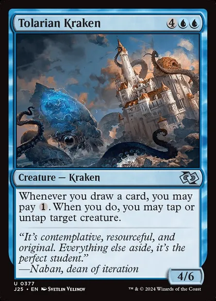 Tolarian Kraken, Magic card J25 377 — Foundations Jumpstart set