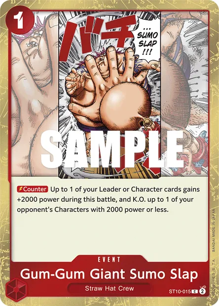 Gum-Gum Giant Sumo Slap, One Piece card ST10-015 — The Three Captains set