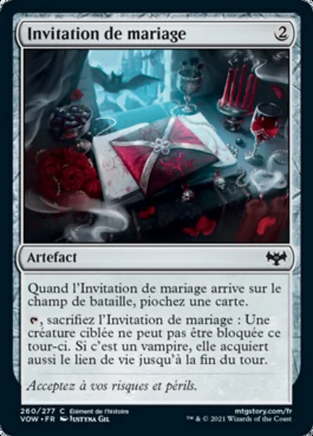 Invitation de mariage, carte Magic VOW 260 — extension Innistrad : noce écarlate