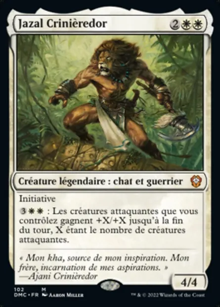 Jazal Crinièredor, carte Magic DMC 102 — extension Dominaria United Commander
