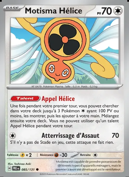 Motisma Hélice, carte Pokémon PRE 085 — extension Évolutions Prismatiques