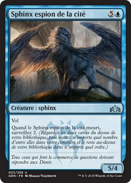 Sphinx espion de la cité, carte Magic GRN 33 — extension Les Guildes de Ravnica