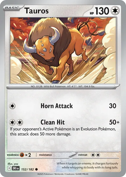 Tauros, Pokémon card DRI 152 — Destined Rivals set