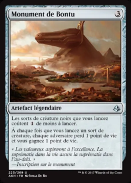 Monument de Bontu, carte Magic AKH 225 — extension Amonkhet