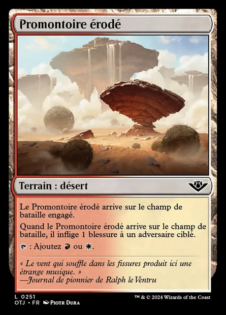 Promontoire érodé, carte Magic OTJ 251 — extension Outlaws of Thunder Junction