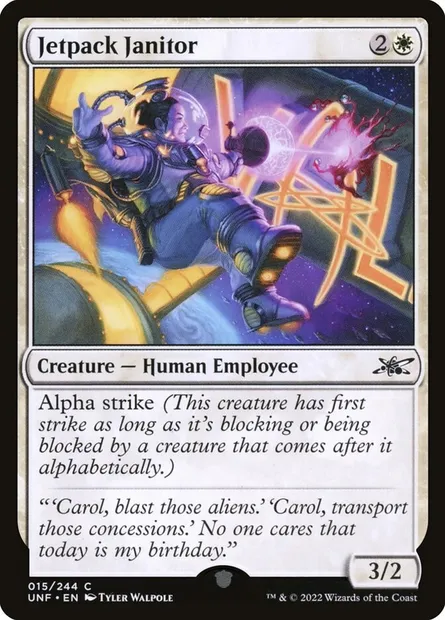 Jetpack Janitor, Magic card UNF 15 — Unfinity set