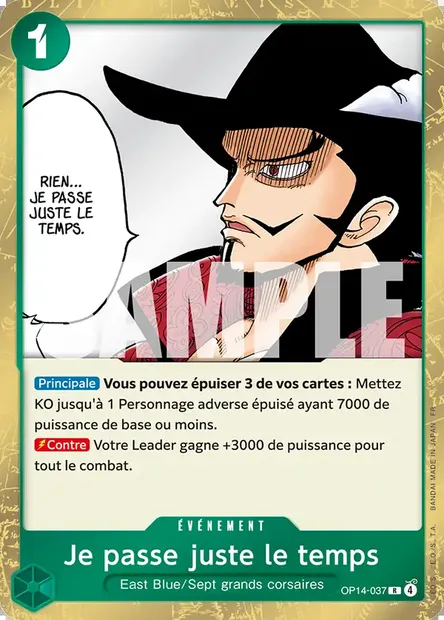 Je passe juste le temps, carte One Piece OP14-037 — extension LES SEPT DE LA MER D'AZUR