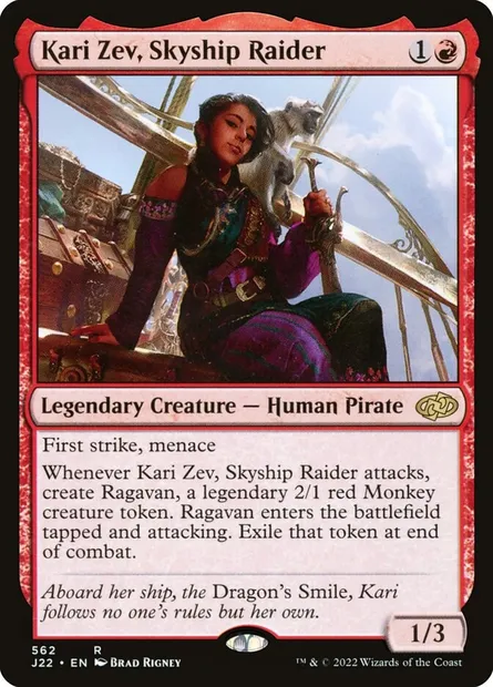 Kari Zev, Skyship Raider, Magic card J22 562 — Jumpstart 2022 set