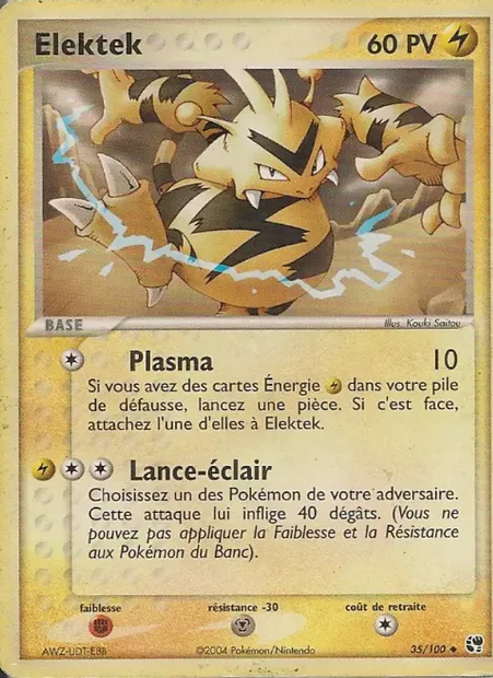 Elektek, carte Pokémon SS 35 — extension EX Tempête de sable