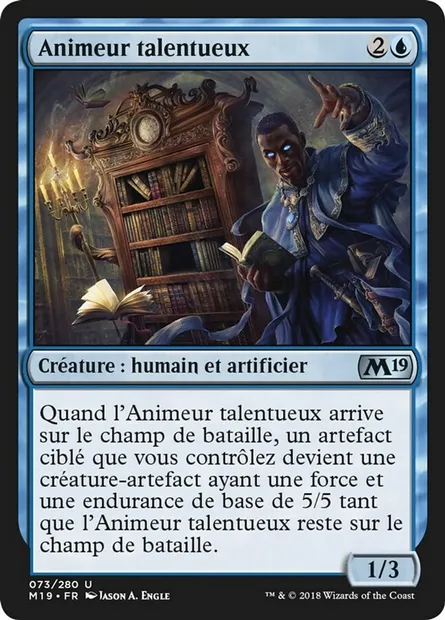 Animeur talentueux, carte Magic M19 73 — extension Core Set 2019