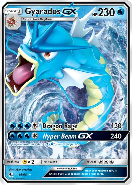 Gyarados GX, Pokémon card HIF 16 — Hidden Fates set