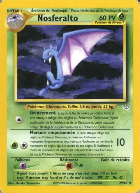 Nosferalto, carte Pokémon NR 29 — extension Neo Revelation