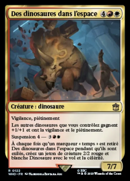 Des dinosaures dans l'espace, carte Magic WHO 122 — extension Doctor Who