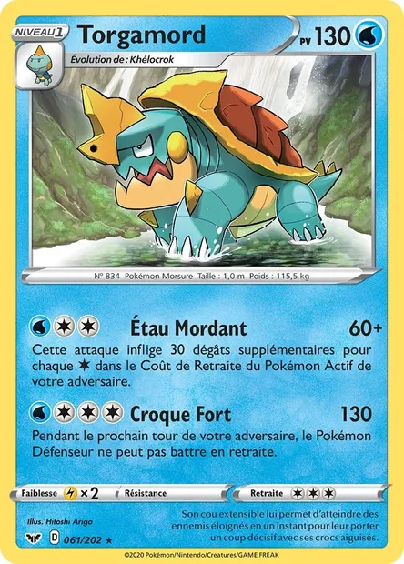 Torgamord, carte Pokémon SSH 61 — extension Épée et Bouclier