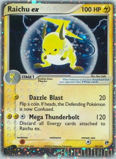 Raichu ex, Pokémon card SS 98 — Sandstorm set