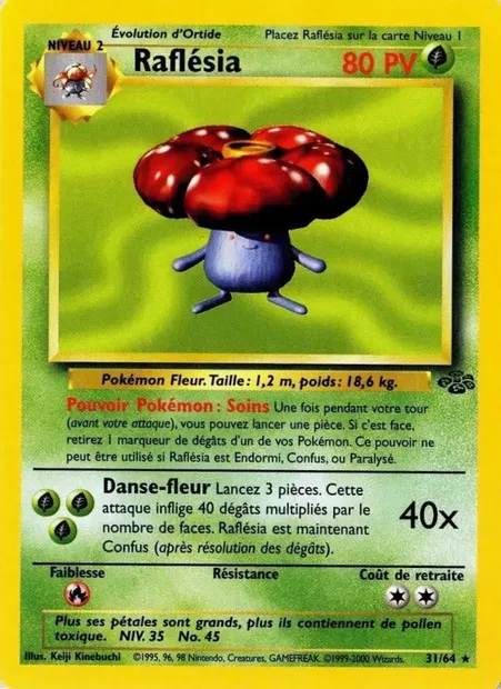 Raflésia, carte Pokémon JU 31 — extension Jungle
