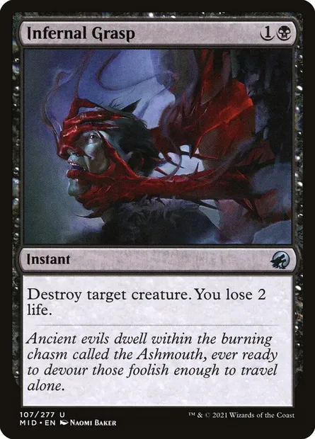 Infernal Grasp, Magic card MID 107 — Innistrad: Midnight Hunt set