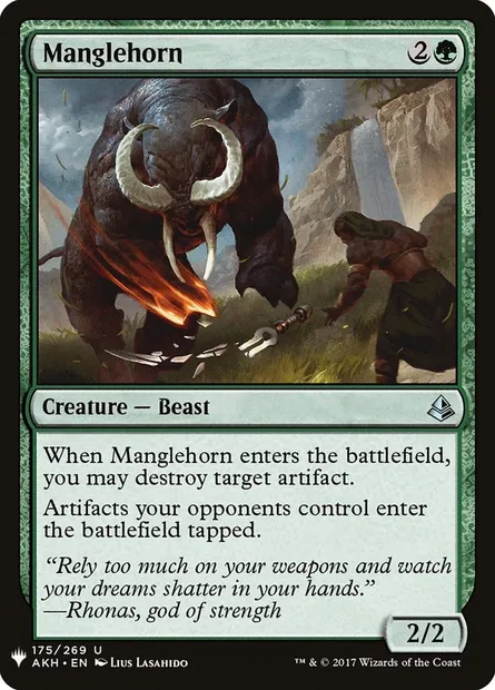 Déchiqueteur cornu, carte Magic PLST AKH-175 — extension The List