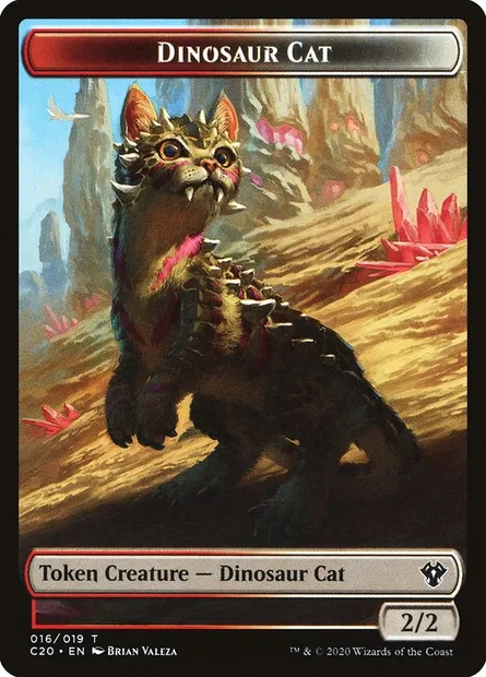 Dinosaur Cat, Magic card TC20 16 — Commander 2020 Tokens set