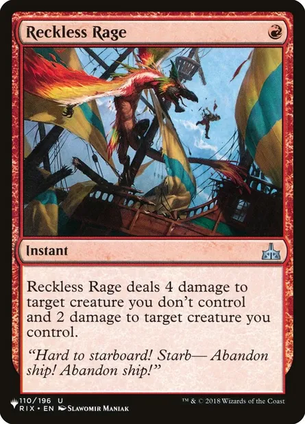Rage téméraire, carte Magic PLST RIX-110 — extension The List