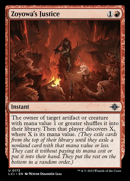 Zoyowa's Justice, Magic card LCI 173 — The Lost Caverns of Ixalan set