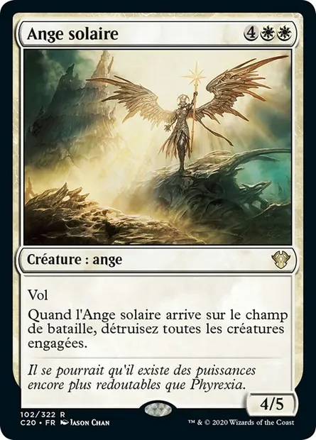 Ange solaire, carte Magic C20 102 — extension Commander 2020