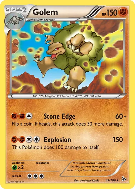 Golem, Pokémon card FLF 47 — Flashfire set