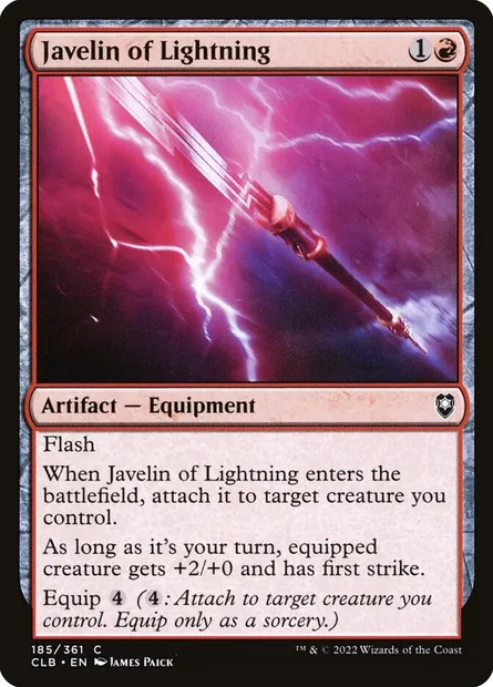 Javelin of Lightning, Magic card CLB 185 — Commander Legends: Battle for Baldur's Gate set