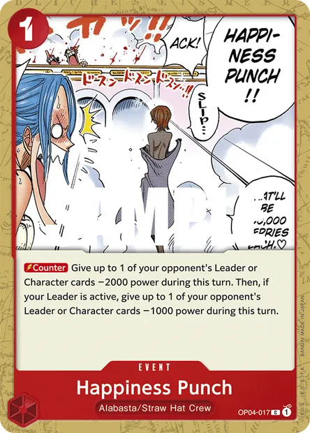Happiness Punch, One Piece card OP04-017 — KINGDOMS OF INTRIGUE set