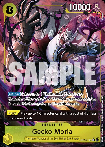 Gecko Moria, One Piece card OP14-104 — THE AZURE SEA’S SEVEN set