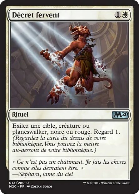Décret fervent, carte Magic M20 13 — extension Core Set 2020
