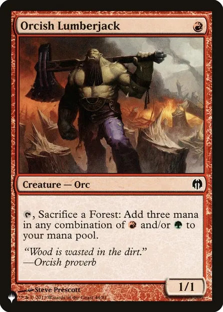 Orcish Lumberjack, Magic card PLST DDL-44 — The List set