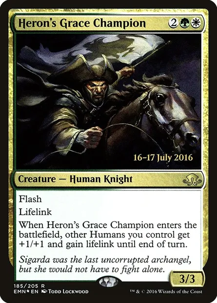 Heron's Grace Champion, Magic card PEMN 185s — Eldritch Moon Promos set