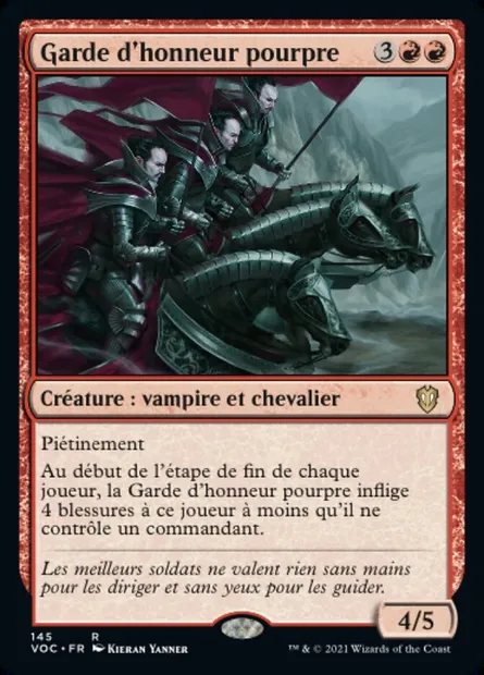 Garde d'honneur pourpre, carte Magic VOC 145 — extension Crimson Vow Commander